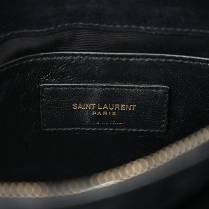 Saint Laurent Patent Y Quilted Monogram Small Loulou Chain Satchel Black 6 of 11