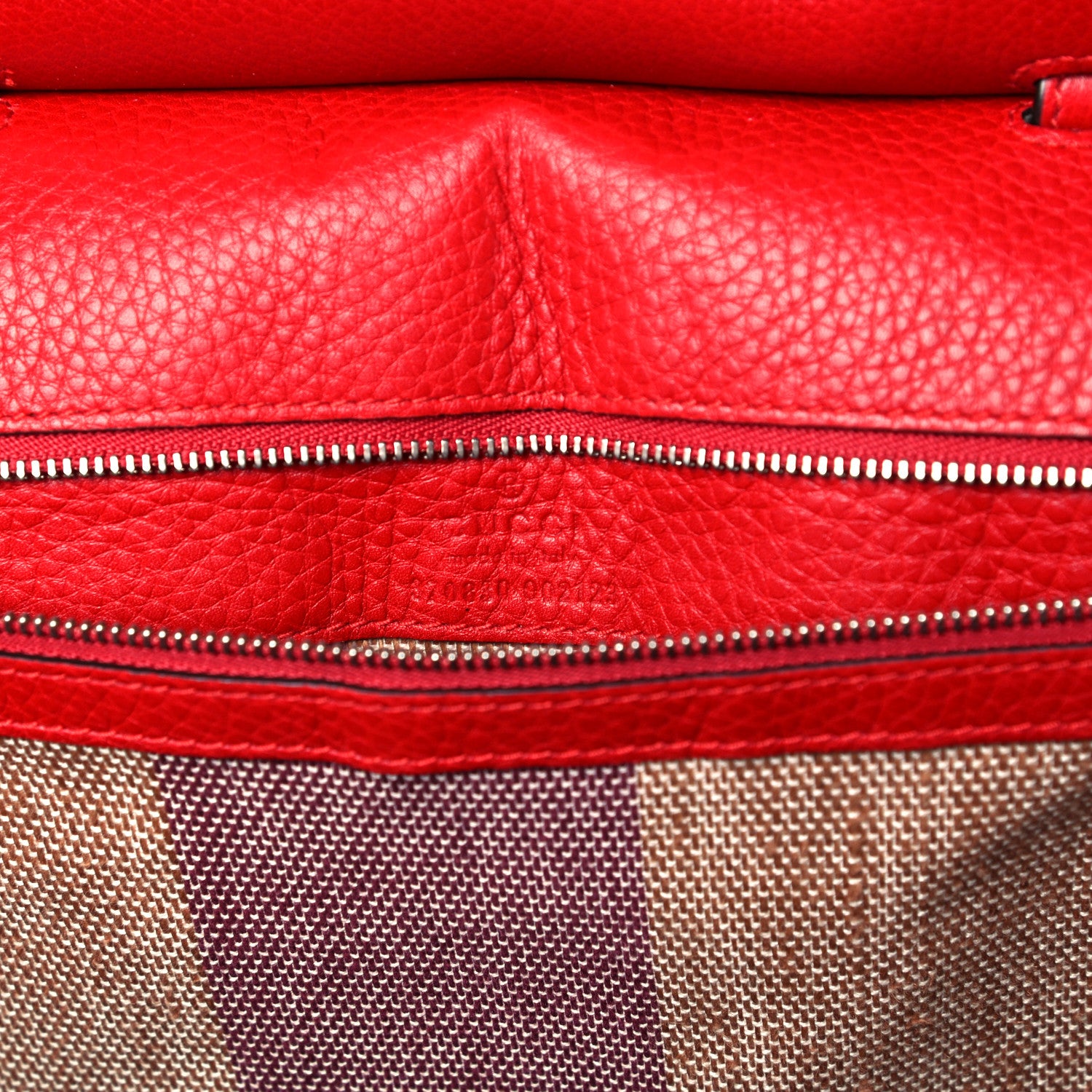 Gucci Pebbled Calfskin Large Bamboo Daily Top Handle Bag Red 6 of 10