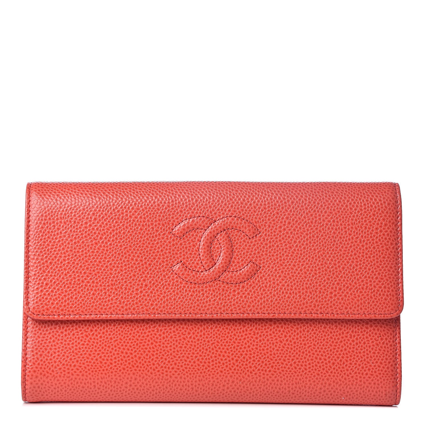 Chanel Caviar Timeless CC Large Flap Wallet Orange 1 of 8