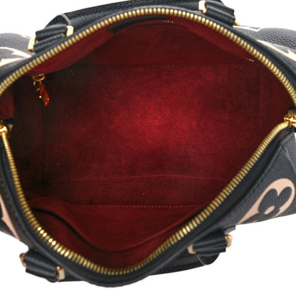 Louis Vuitton Empreinte Monogram Giant Speedy Bandouliere 25 Black Beige 6 of 11