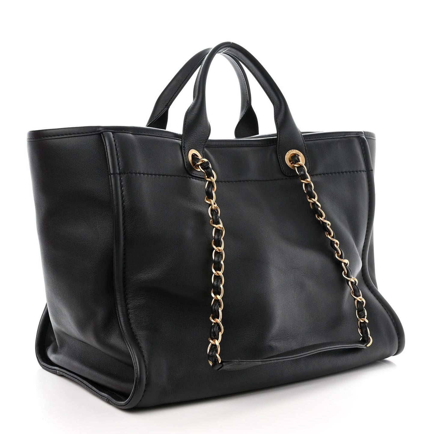 Calfskin Medium Deauville Tote Black Multicolor