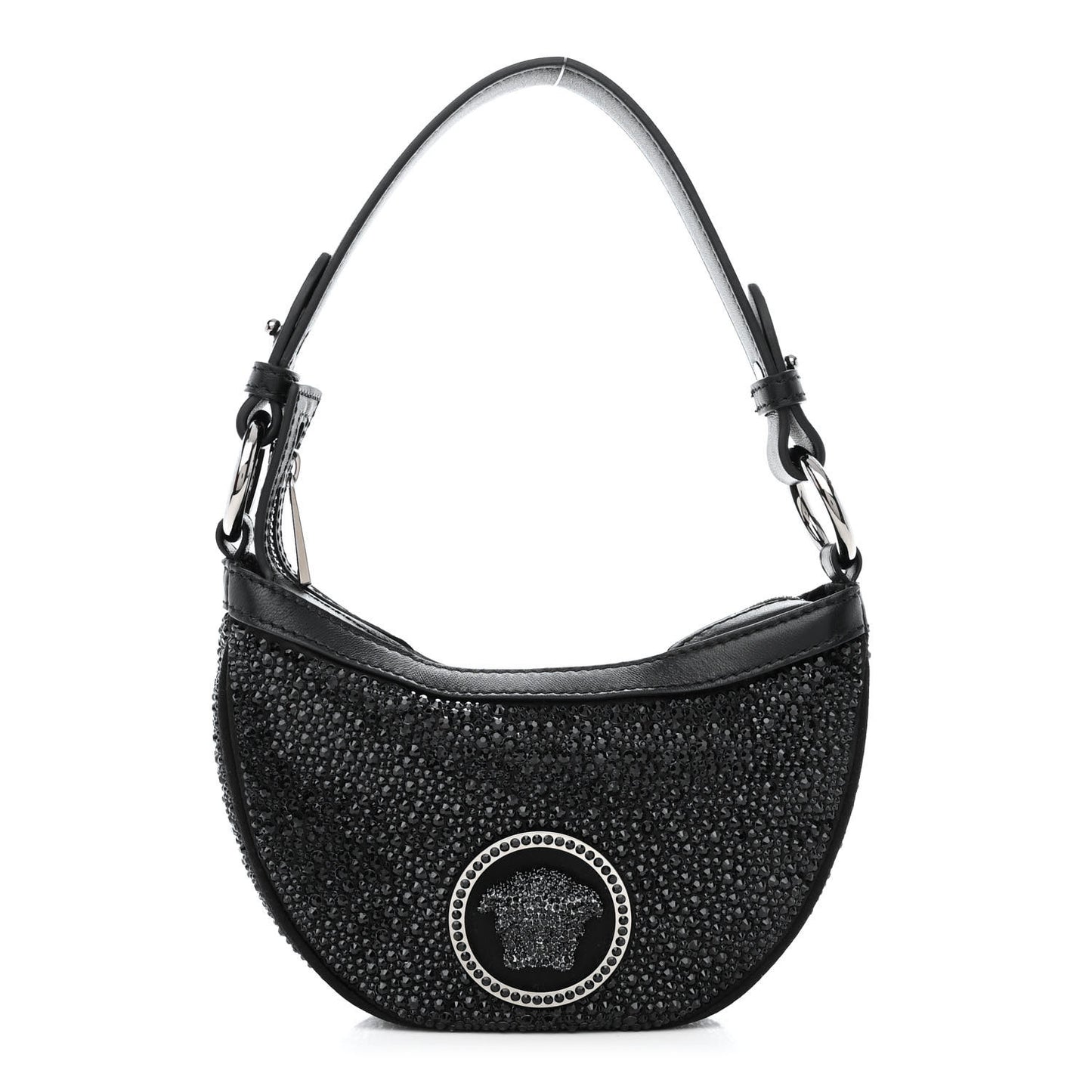 Crystal Repeat Mini Hobo Black