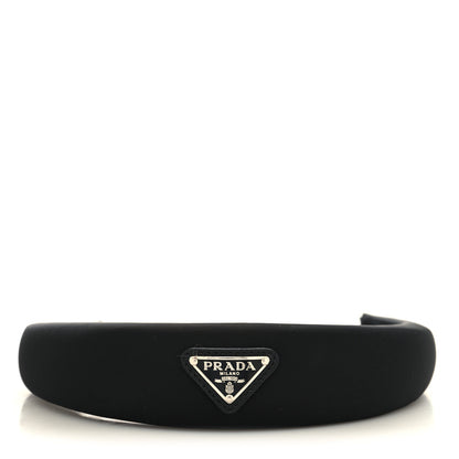 Prada Re-Nylon Metal Triangle Logo Headband Black 3 of 4