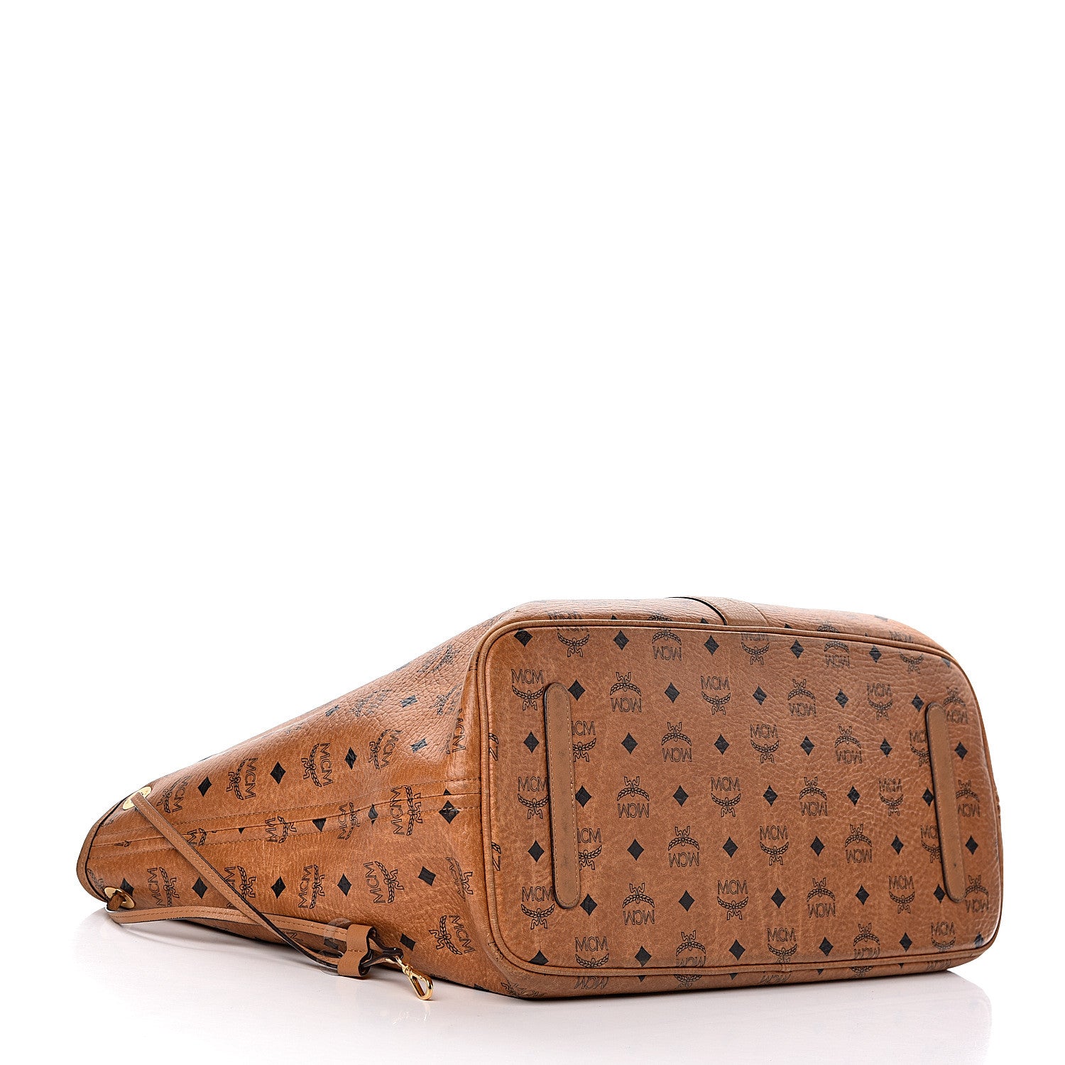 MCM Visetos Large Liz Reversible Shopper Tote Cognac 9 of 22