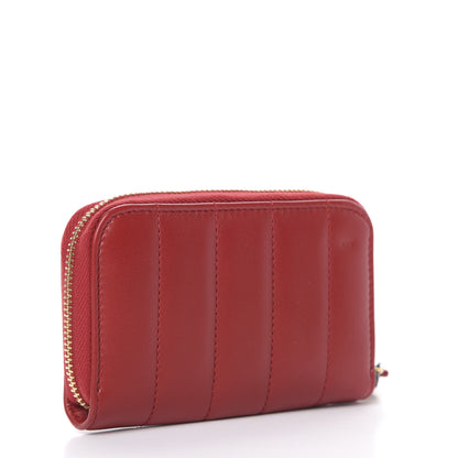 Saint Laurent Lambskin Matelasse Monogram Vicky Zip Around Card Holder Rouge Eros 2 of 9