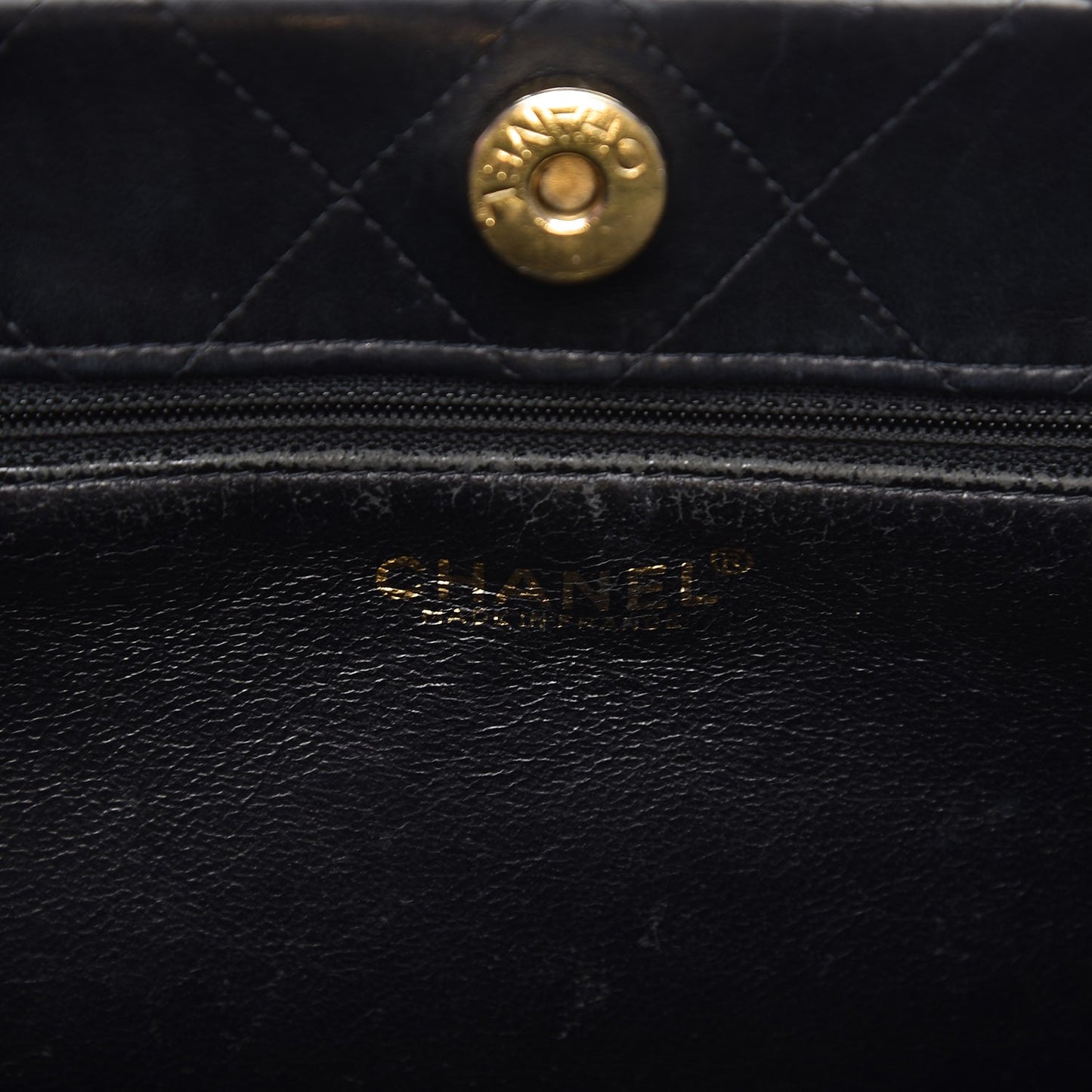 Lambskin Quilted Shopping Tote Black