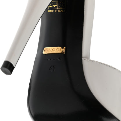 Gucci Polished Calfskin Scarlet High Heel Slide Sandals 41 Great White 6 of 9