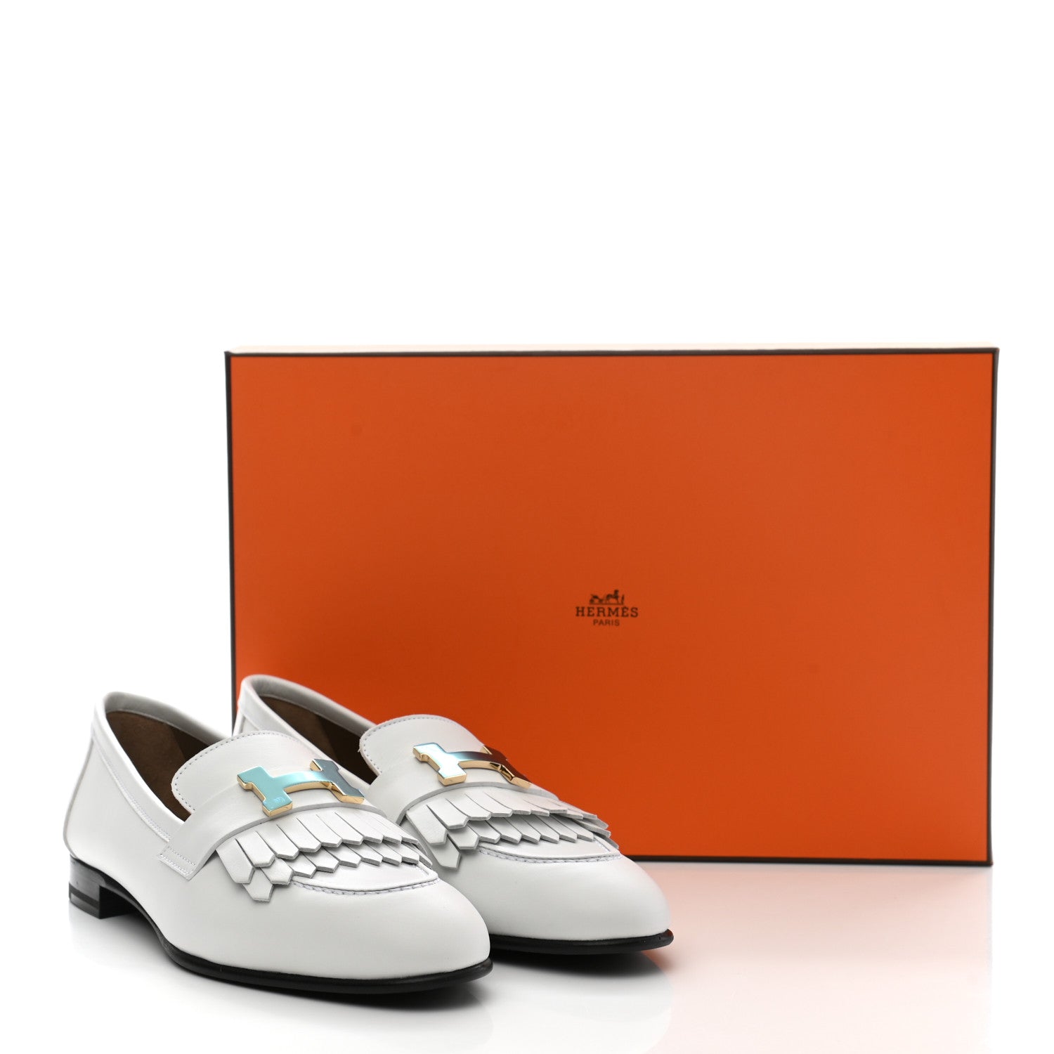 Hermes Calfskin Womens Royal Loafer 36 White 9 of 9
