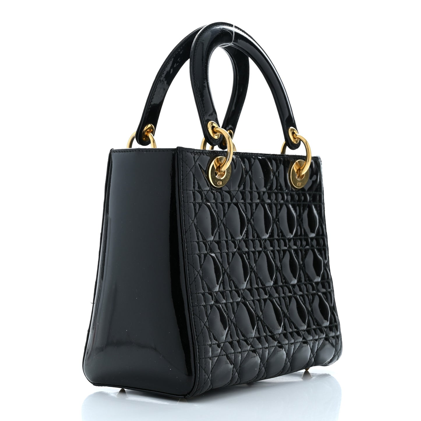 Patent Cannage Medium Lady Dior Black