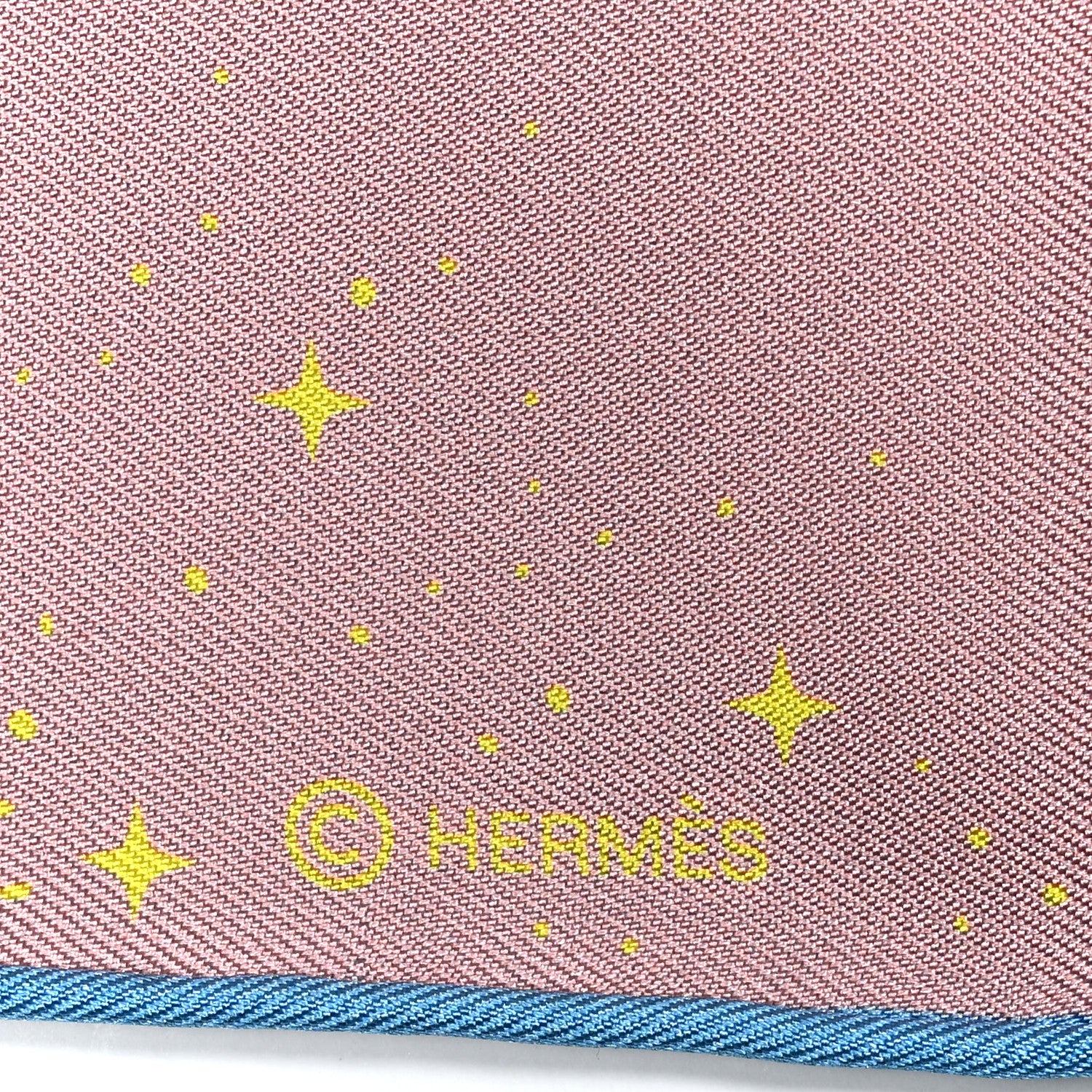 Hermes Silk Double Face Clair De Lune Scarf 90 Vieux Rose Jaune 3 of 4