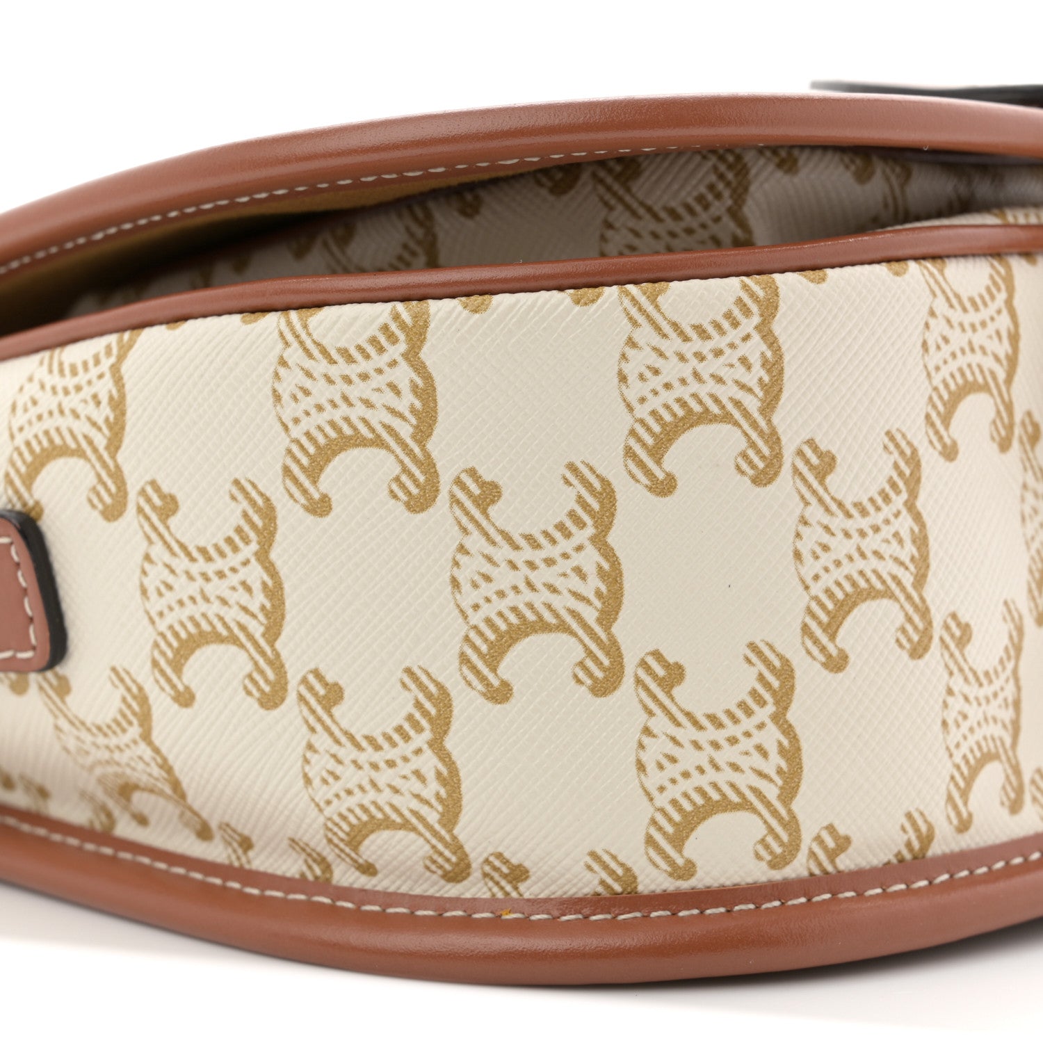 Celine Triomphe Canvas Medium Folco Bag White 8 of 11