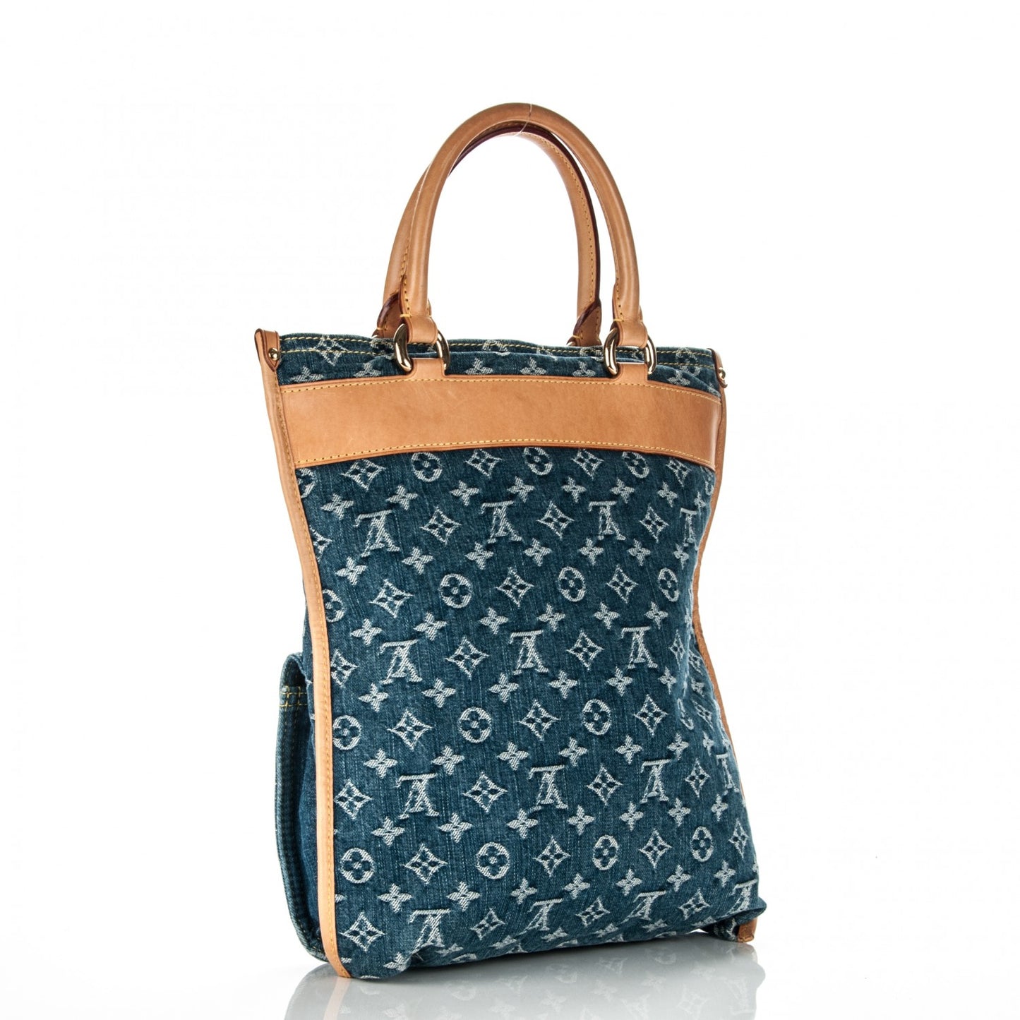 Monogram Denim Sac Plat Blue