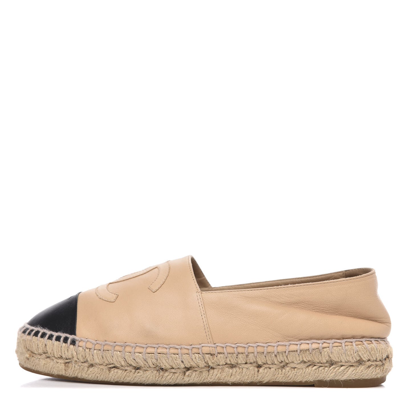 Lambskin CC Espadrilles 38 Beige Black