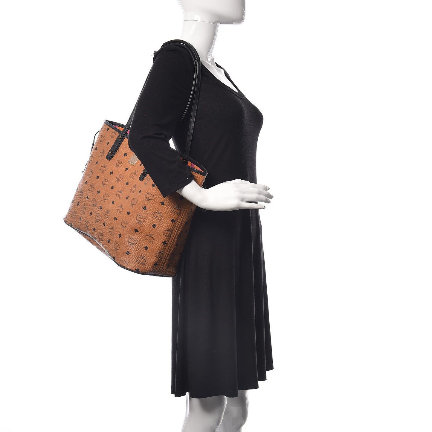 Visetos Medium Project Reversible Shopper Tote Cognac