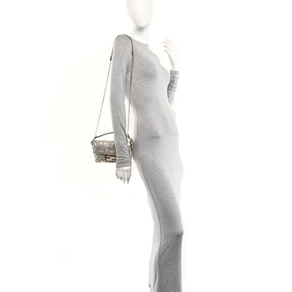 Fendi Ricamo Sequin Paillettes Vitello Grace FF Mini Baguette Oro Chiaro 2 of 10