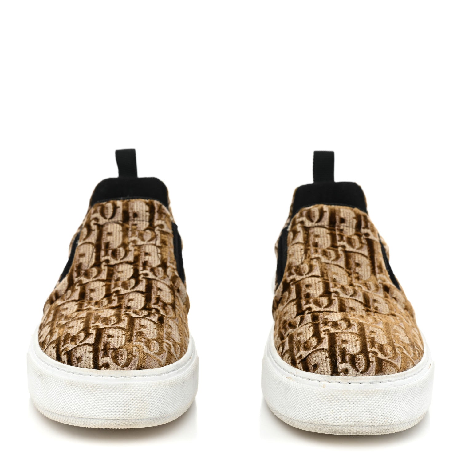 Christian Dior Velvet Oblique Womens Solar Slip On Sneakers 38 Bronze 2 of 9