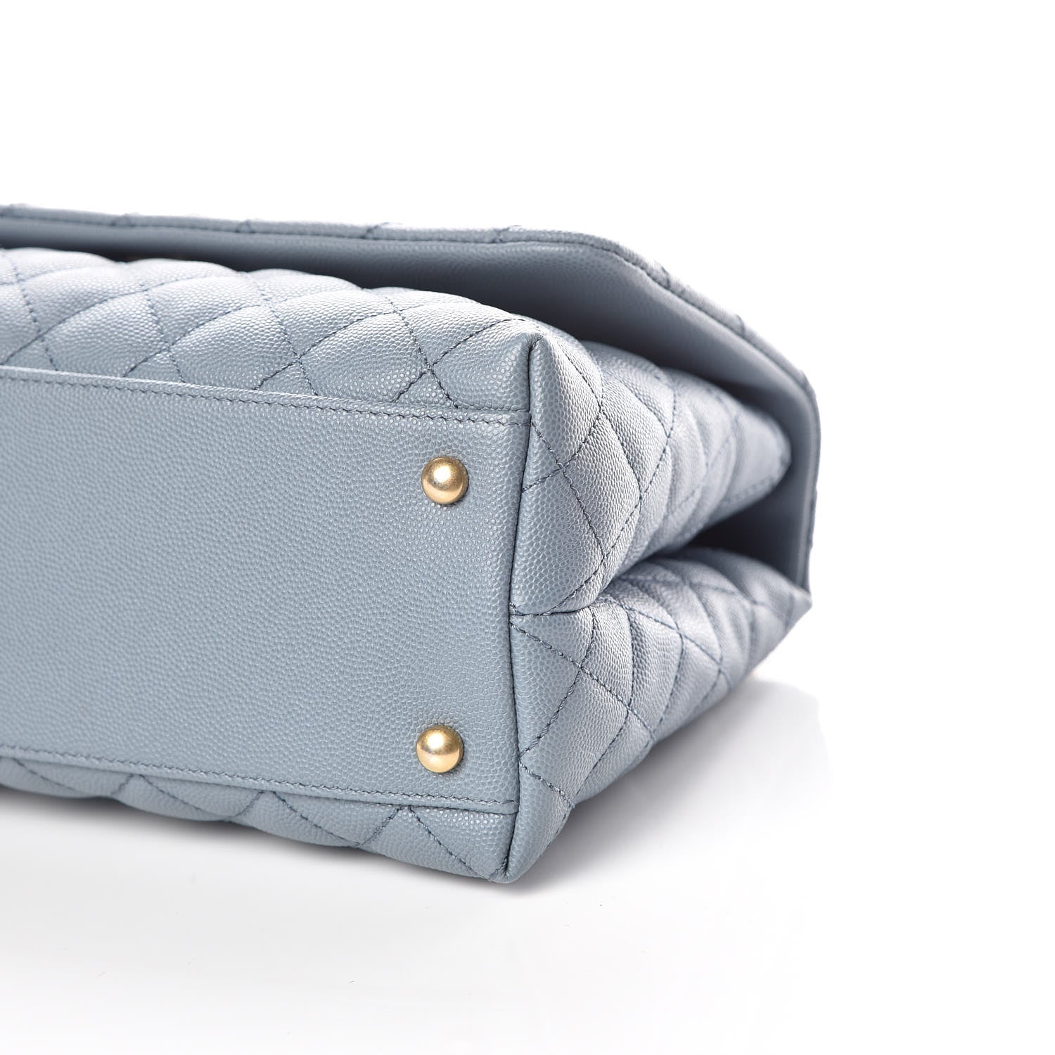 Chanel Caviar Lizard Quilted Small Coco Handle Flap Blue 6 of 10