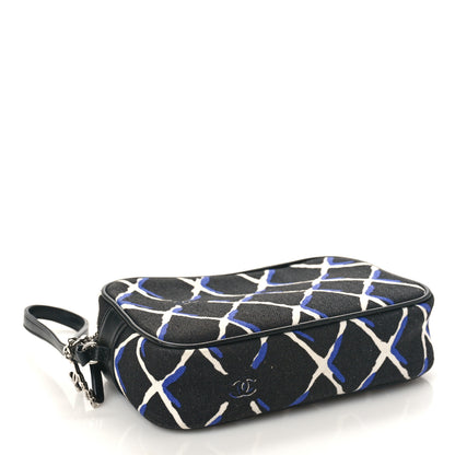 Chanel Canvas Airline Cosmetic Case Blue White 4 of 9