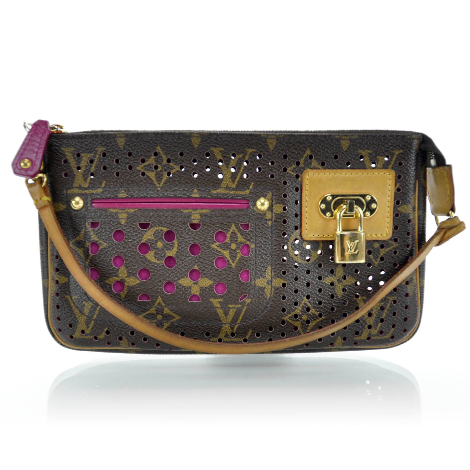 Louis Vuitton Monogram Perforated Pochette Accessories Bag Fuchsia 1 of 9