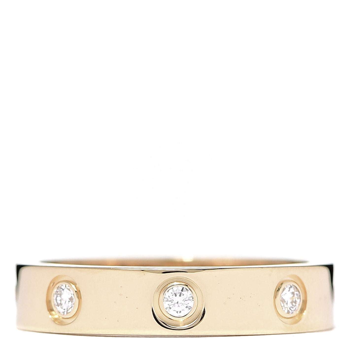 18K Yellow Gold 8 Diamond 4mm LOVE Wedding Band Ring 50 5.25