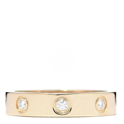 Cartier 18K Yellow Gold 8 Diamond 4mm LOVE Wedding Band Ring 50 5.25 3 of 5