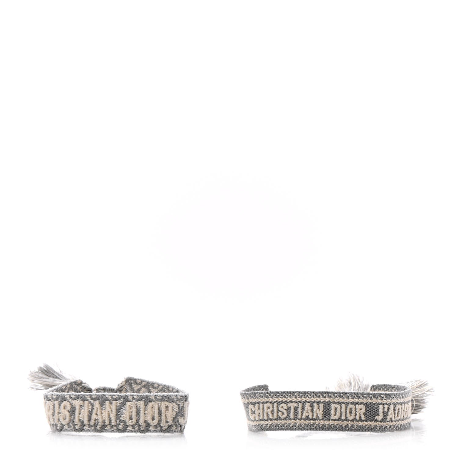 Christian Dior Woven Cotton J'Adior Friendship Bracelet Set Grey 1 of 4