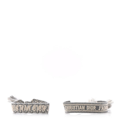 Christian Dior Woven Cotton J'Adior Friendship Bracelet Set Grey 1 of 4