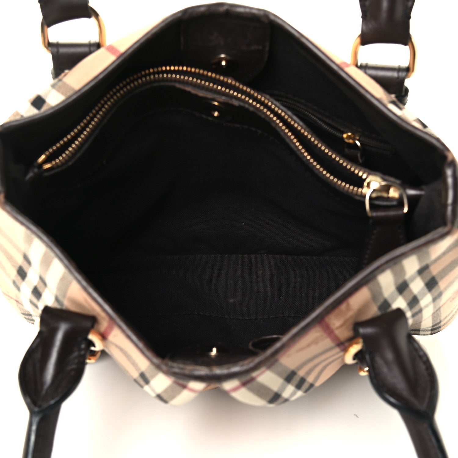 Burberry Haymarket Check Small Northfield Tote Chocolate 4 of 4