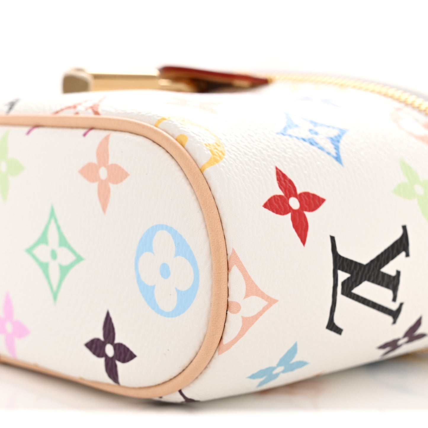 LV x TM Monogram Multicolor Vanity Chain Pouch White