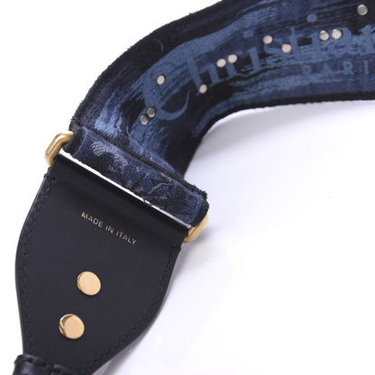Christian Dior Canvas Embroidered Studded KaleiDiorscopic Adjustable Shoulder Strap Blue 4 of 5