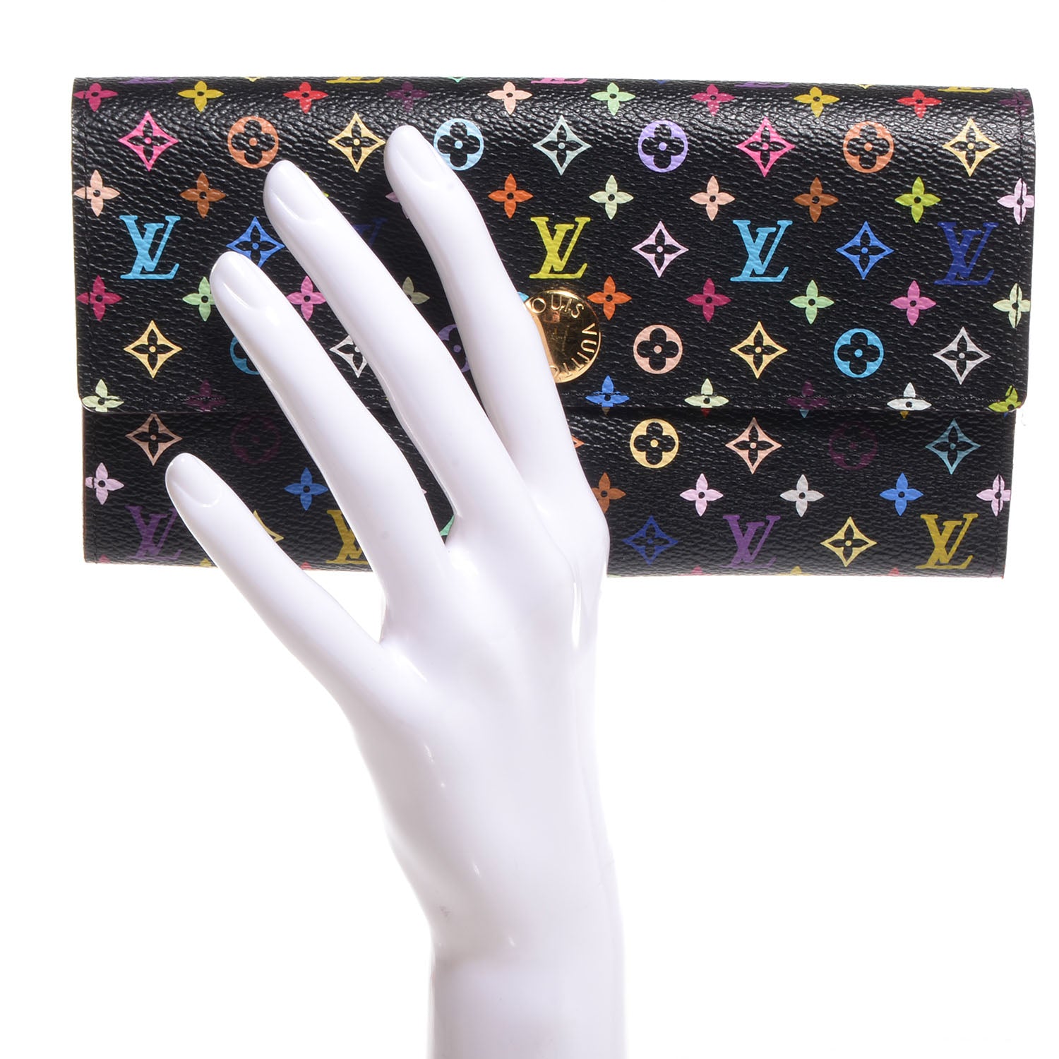 Louis Vuitton Monogram Multicolor Sarah Wallet Black Grenade 2 of 8