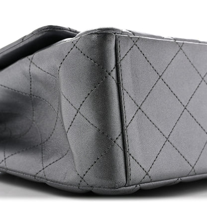 Chanel Metallic Lambskin Quilted Maxi Double Flap Pewter 9 of 15