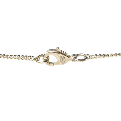 Chanel Metal Quilted CC Pendant Necklace Gold White 4 of 6