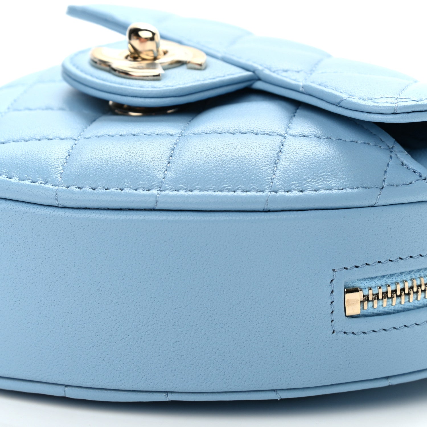 Chanel Lambskin Quilted CC In Love Heart Clutch With Chain Light Blue 10 of 11