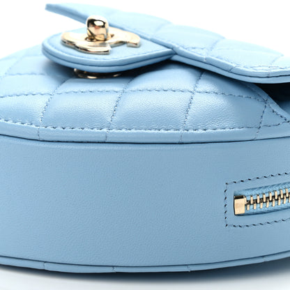 Chanel Lambskin Quilted CC In Love Heart Clutch With Chain Light Blue 10 of 11