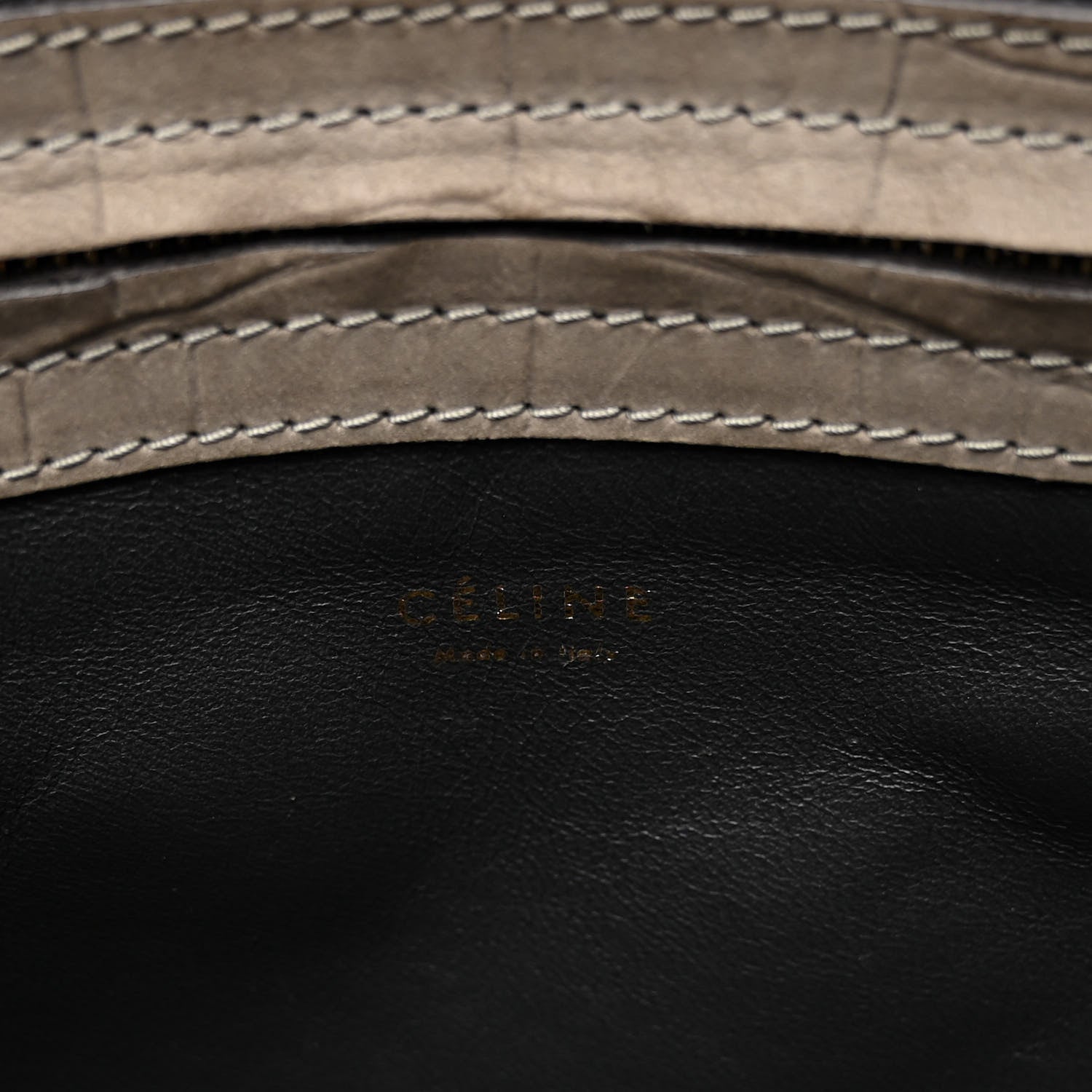Celine Crocodile Embossed Nubuck Medium Phantom Luggage Grey 6 of 11