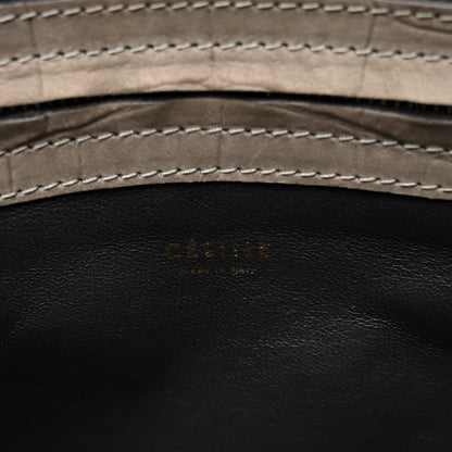 Celine Crocodile Embossed Nubuck Medium Phantom Luggage Grey 6 of 11