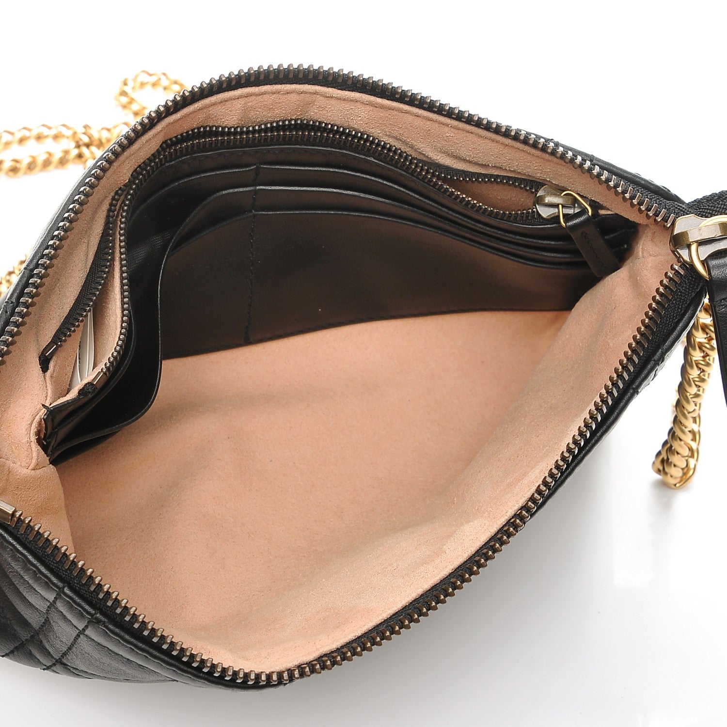 Gucci Calfskin Matelasse Mini Pearly GG Marmont Chain Bag Black 5 of 8