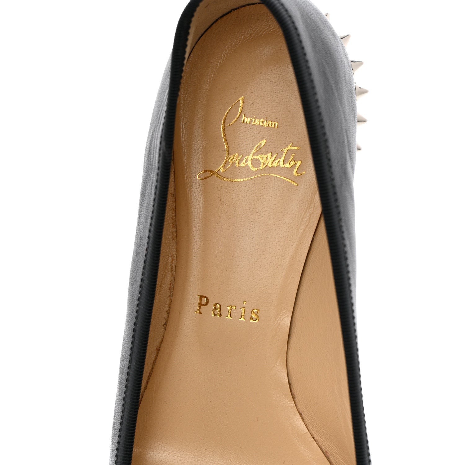 Christian Louboutin Shiny Nappa La Massine Flats 38 Black 6 of 18