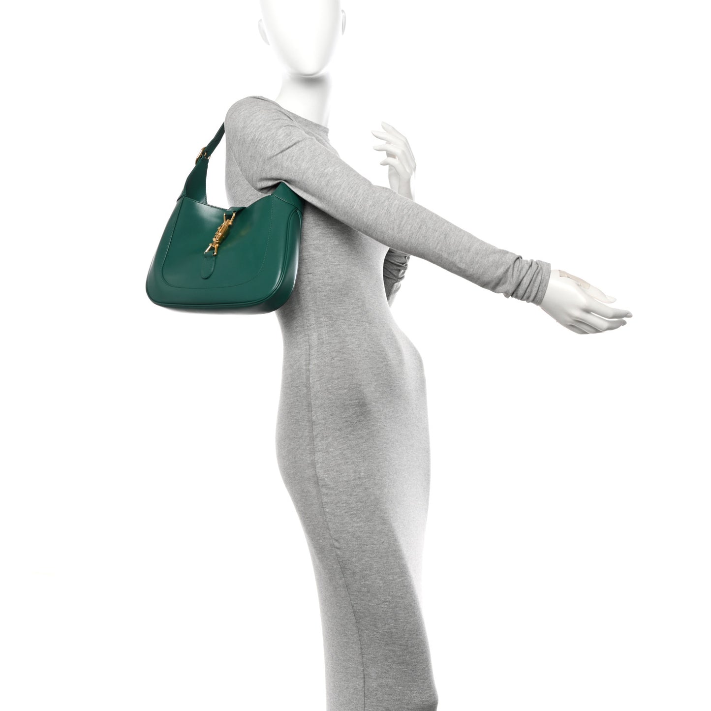 Boarded Dyana Lux Calfskin Small Jackie 1961 Hobo Emerald