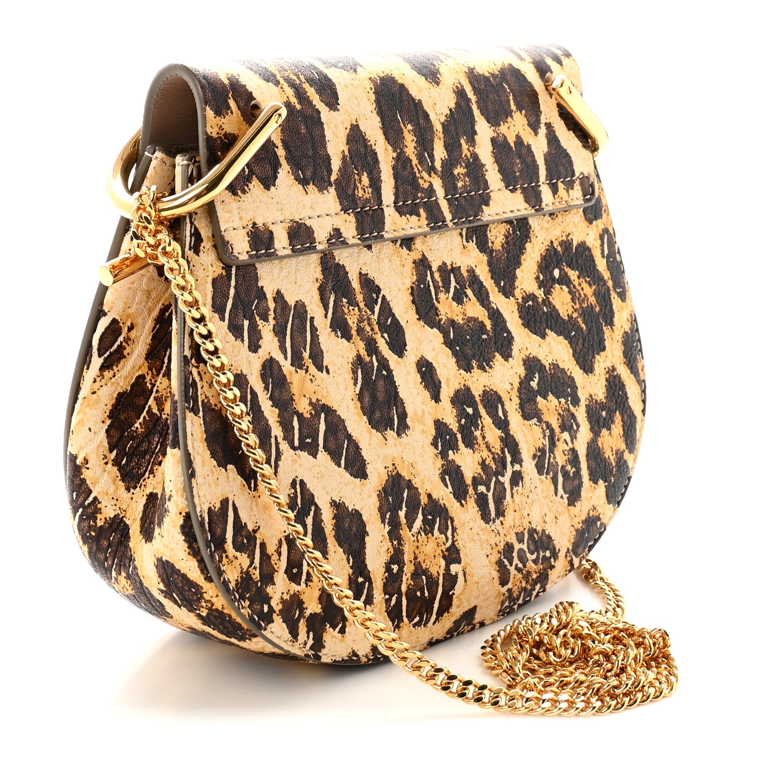Chloe Calfskin Leopard Print Mini Drew Shoulder Bag 3 of 9