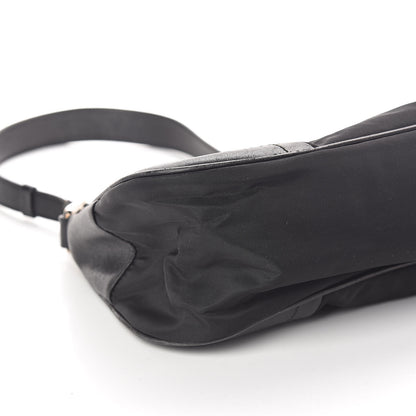 Prada Tessuto Nylon Soft Calfskin Shoulder Bag Black 8 of 12