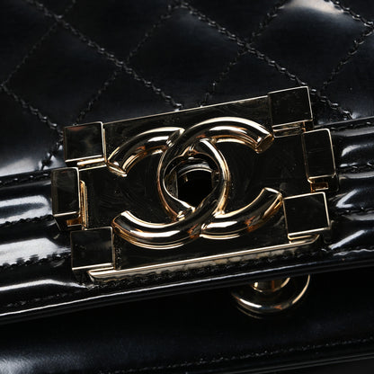 Chanel Iridescent Glazed Calfskin Quilted New Medium Boy Flap Black 11 of 11