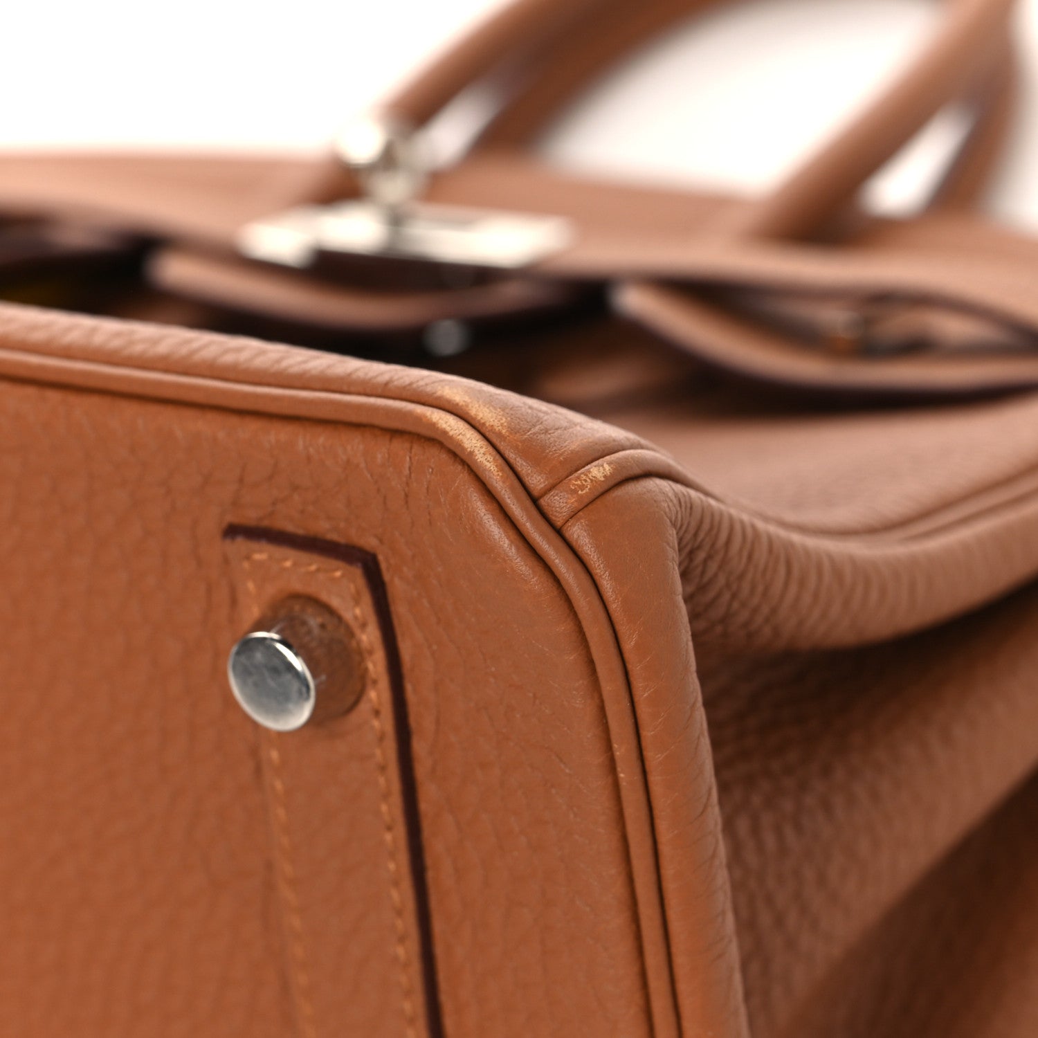 Hermes Togo Swift Officier Birkin 25 Gold Ambre 10 of 13