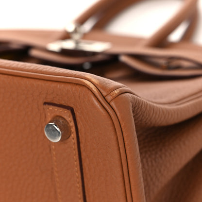 Hermes Togo Swift Officier Birkin 25 Gold Ambre 10 of 13