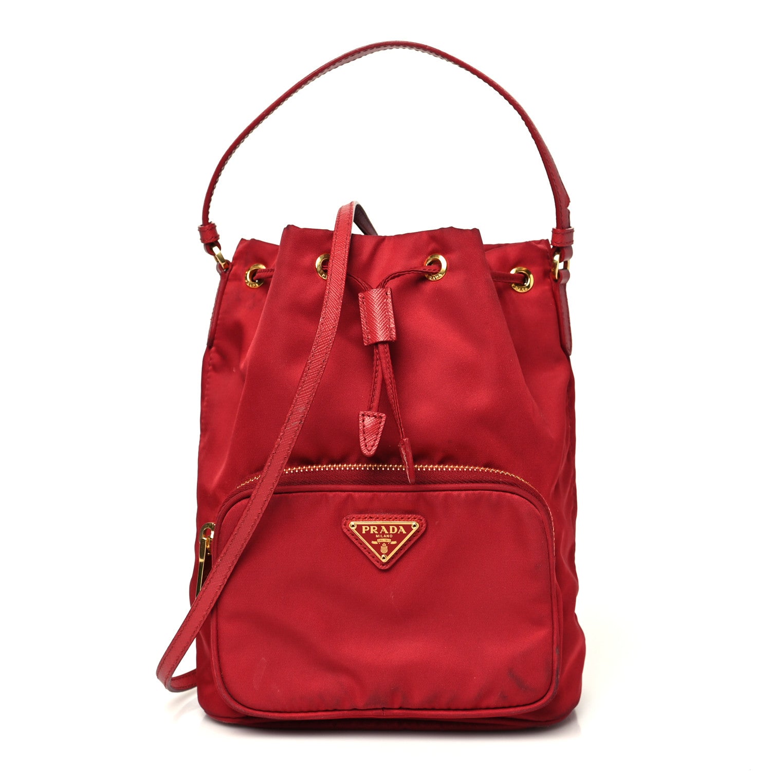 Prada Nylon Vela Saffiano Mini Bucket Crossbody Bag 1 of 15