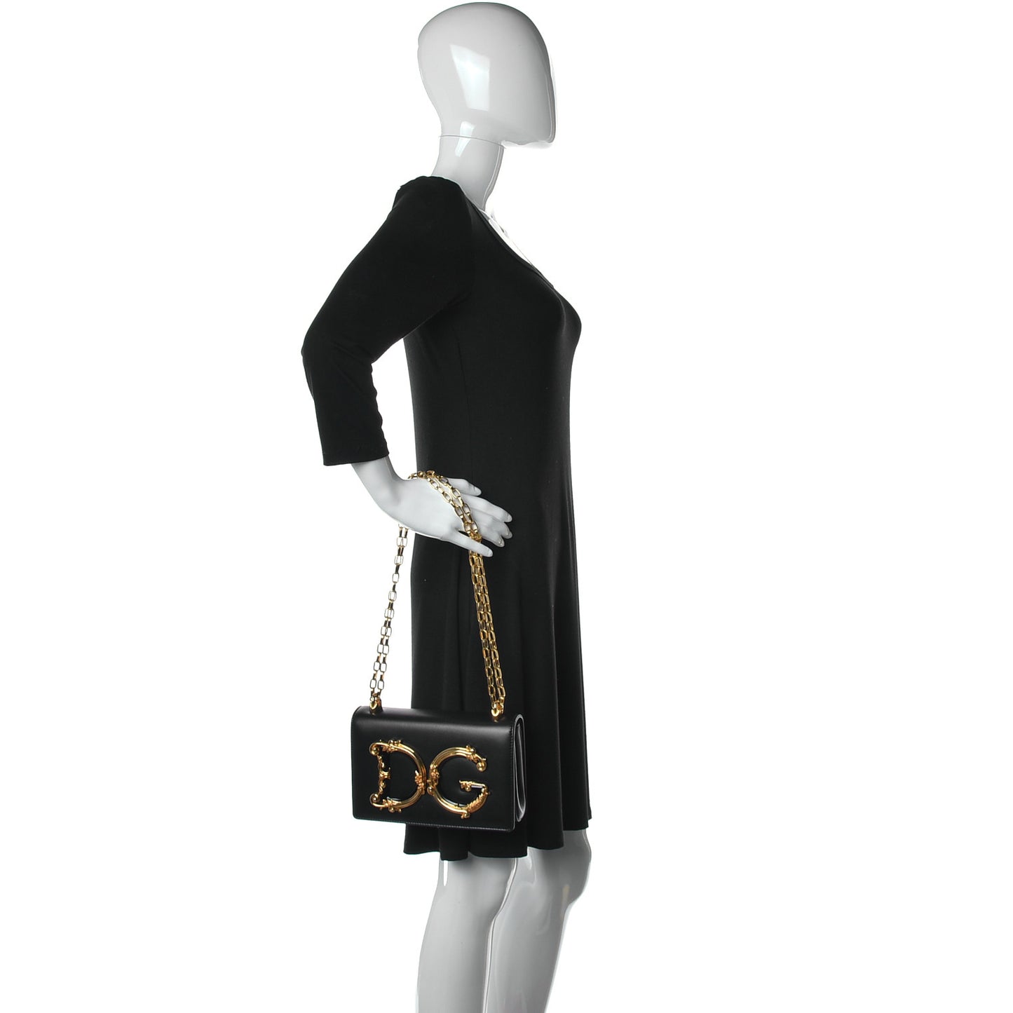 Nappa DG Girls Shoulder Bag Black