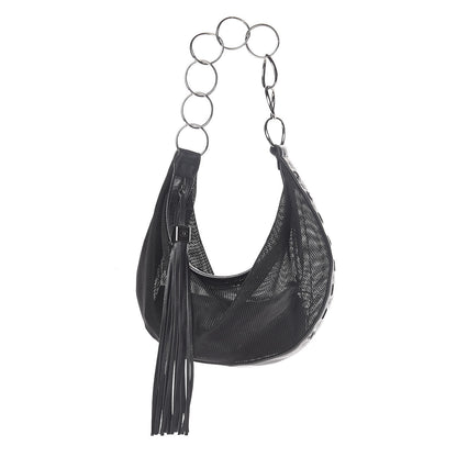 Chanel Mesh Calfskin Sport Tassel Hobo Black 1 of 9