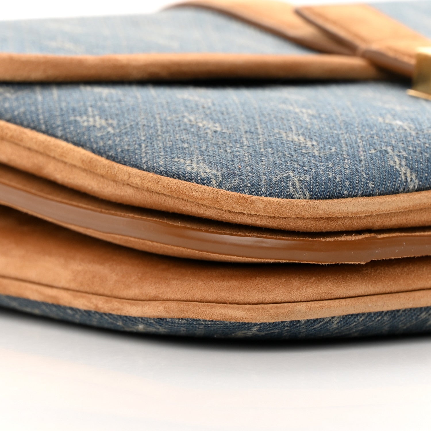 Saint Laurent Suede All-Over Monogram Small Le Monogramme Satchel Denim 9 of 12