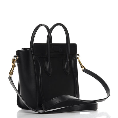 Celine Smooth Calfskin Nano Luggage Black 4 of 13